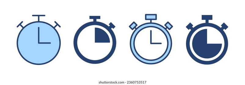 Stopwatch icon vector. Timer sign and symbol. Countdown icon. Period of time