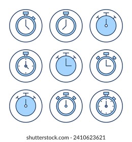 Stopwatch icon vector. Timer sign and symbol. Countdown icon. Period of time