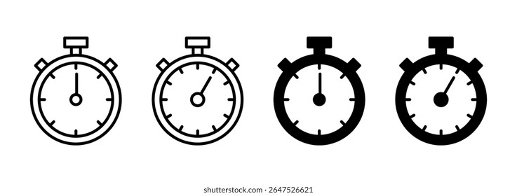 Vetor de ícone de cronômetro. Símbolo e sinal do temporizador. Ícone Contagem Regressiva. Período de tempo