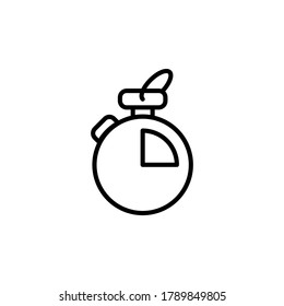 Stopwatch icon vector. Timer symbol on white background. editable