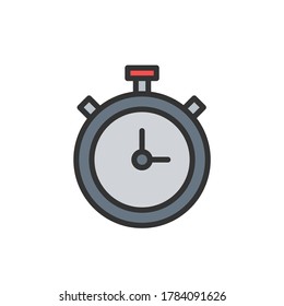 Icono de Stopwatch. Esperando, cronómetro, cronómetro, cronómetro y concepto de reloj. Icono de vector de color.