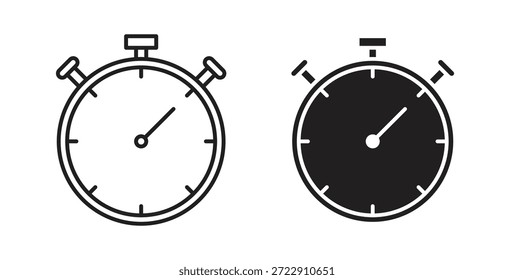 Icono de cronómetro para Web y App. Ilustración vectorial eps