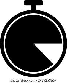 Ícone de cronômetro com fundo branco símbolo de temporizador simples