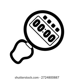 Ícone de cronômetro com ilustração de estoque de vetor de fundo branco