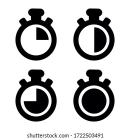 Stopwatch Icons Black Vector Illustrations Isolated Stock Vector Royalty Free