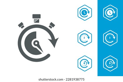 Stopwatch icons are designed in a simple. stop watch timer flat vector icon for apps and websites. easy to change colour and size in vector illustration