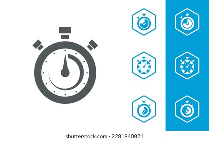 Stopwatch icons are designed in a simple. stop watch timer flat vector icon for apps and websites. easy to change colour and size in vector illustration