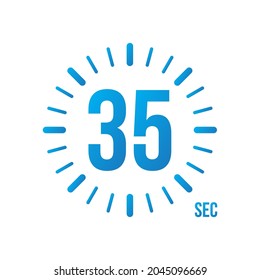 Stopwatch icons set 35 seconds.	