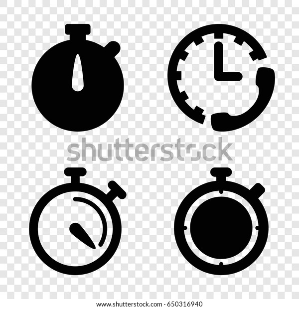 Stopwatch icons set. set of 4 stopwatch filled icons
such as