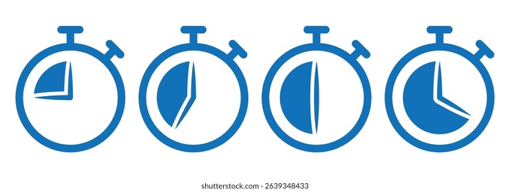 Stopwatch icons set. Countdown timer symbol icon set. Timer symbol. Clock icon set. Vector illustrator