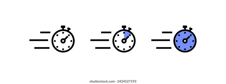 Stopwatch icons set. Flat style. Vector icons