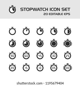 Stopwatch icons set on a white background