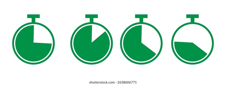 Stopwatch icons set. Timer symbol. Outline stopwatch icon