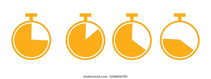 Stopwatch icons set. Timer symbol. Outline stopwatch icon