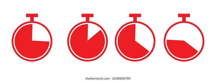 Stopwatch icons set. Timer symbol. Outline stopwatch icon