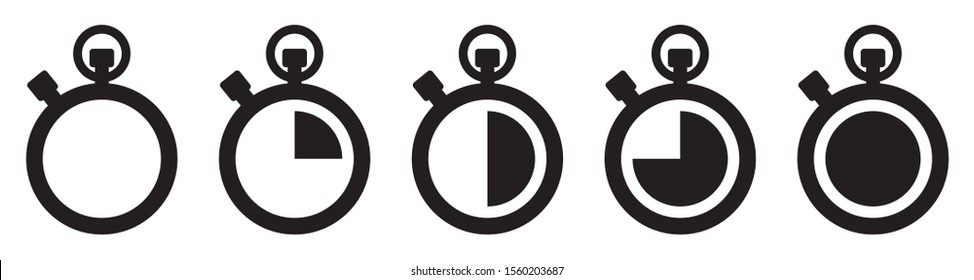 Stopwatch icons set. Vector illustration