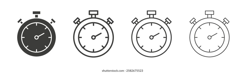 Stopwatch icons set vectors graphic designs