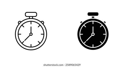 Stopwatch icons thin line illustrations designs