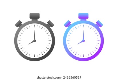 Iconos de Stopwatch. Reloj crono. Estilo plano. Iconos del vector