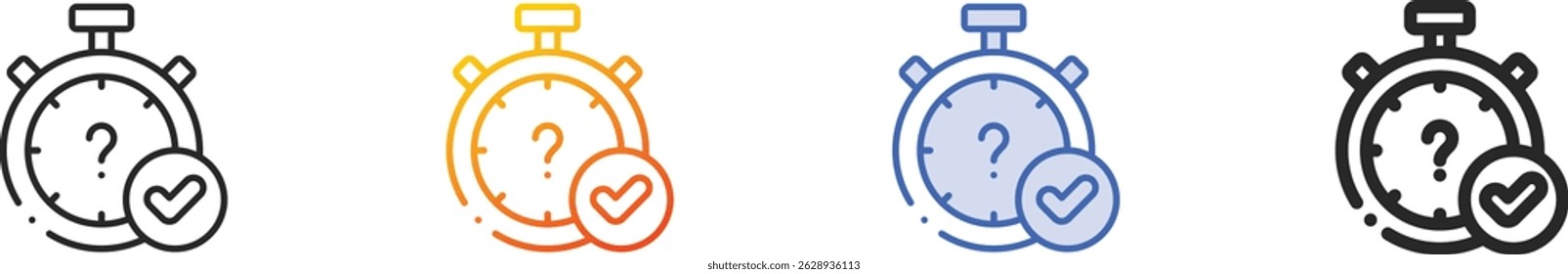 stopwatch icon.Thin Linear, Gradient, Blue Stroke and bold Style Design Isolated On White Background