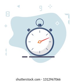 Stopwatch illustration concept. Stopwatch icon in flat design. 
