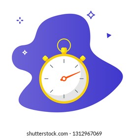 Stopwatch illustration concept. Stopwatch icon in flat design. 