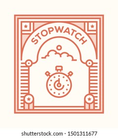 STOPWATCH AND ILLUSTRATION ICON CONCEPT