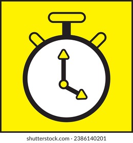 stopwatch illustration vector design in yellow color. Suitable for logos, icons, companies, t-shirt designs, stickers, websites, advertisements, posters, concepts.