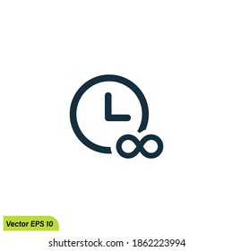 plantilla de logotipo de símbolo de icono de cronómetro e infinito