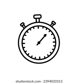 Stopwatch isolated on a white background. Sports equipment. Vector hand-drawn illustration in doodle style. Perfect for logo, decorations, various designs. Healthy lifestyle.