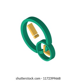 Stopwatch isometric left top view 3D icon
