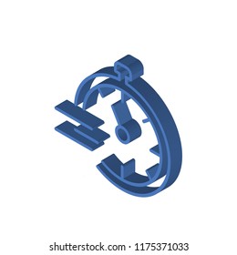 Stopwatch isometric left top view 3D icon