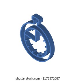 Stopwatch isometric left top view 3D icon
