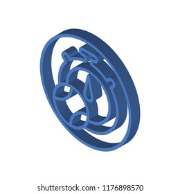 Stopwatch isometric left top view 3D icon