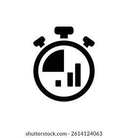Stopwatch with Language Goal Progress Icon Representing Time Management