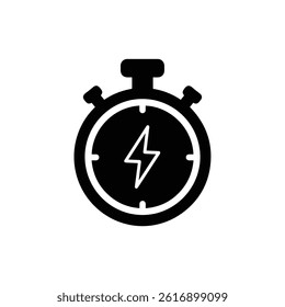 Stopwatch with Lightning Symbol for Speed