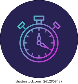 Stopwatch Line Circle Gradient Style