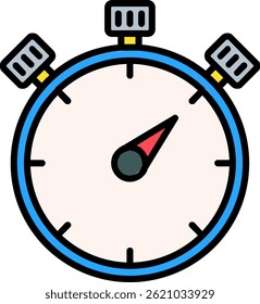 Stopwatch Line Filled Vector Icon Design