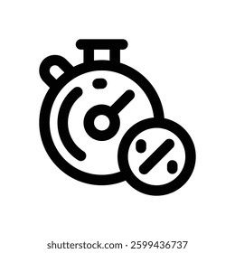 stopwatch line icon. Clean and minimalist vector icon for websites, mobile apps, presentations, and logos. Fully scalable and customizable for any project.
