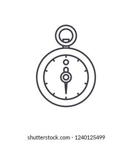 Stopwatch line icon concept. Stopwatch vector linear illustration, symbol, sign