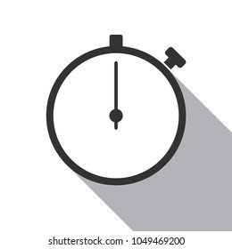 Stopwatch line icon design on a light background with shadow for website and mobile in flat style. Vector illustration, eps10