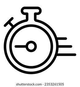 Icono de línea Stopwatch, concepto de entrega rápida, signo de temporizador en fondo blanco, icono de reloj en el diseño web de concepto móvil estilo contorno. Gráficos vectoriales.
