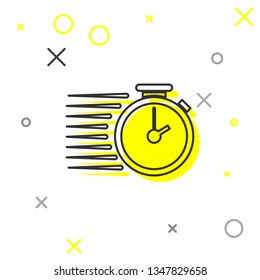 Stopwatch line icon isolated on white background. Time timer sign. Vector Illustration