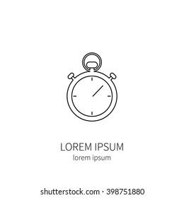 Stopwatch  line icon isolated on white background vector illustration.