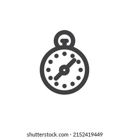 Stopwatch line icon. linear style sign for mobile concept and web design. Stop watch Chronometer outline vector icon. Symbol, logo illustration. Vector graphics