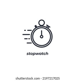 stopwatch line icon. linear style sign for mobile concept and web design. Outline vector icon. Symbol, logo illustration. Vector graphics