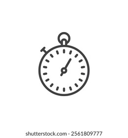 Stopwatch line icon. linear style sign for mobile concept and web design. Stopwatch outline vector icon. Symbol, logo illustration. Vector graphics