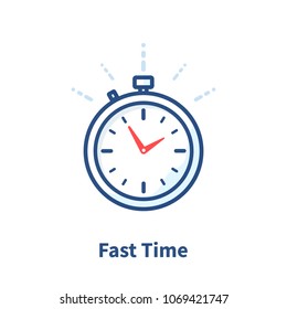 Stopwatch line icon, outline sign, linear style pictogram isolated on white. Chronometer symbol logo. Vector illustration