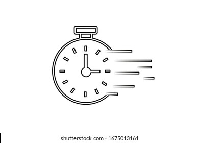 Icono de línea Stopwatch, signo de vector de contorno, pictograma de estilo lineal aislado en blanco. Símbolo del crronómetro, ilustración del logotipo. Trazo editable.