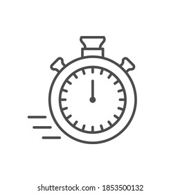 Stopwatch line icon or time concept